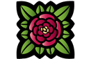 Stencils met tuin- en wilde rozen - Rose Art Nouveau 762