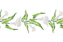 Rand sjablonen met planten - Grote calla lelies B