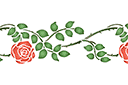 Pochoirs pour bordures avec plantes - Bordure rose 205