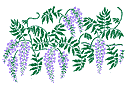 Rand sjablonen met planten - Blauweregen rand