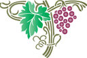 Pochoirs avec fruits et baies - Bouquet et vigne