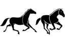 Pochoirs avec des animaux - Deux chevaux 2b