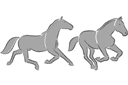 Pochoirs avec des animaux - Deux chevaux 2c