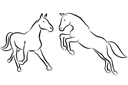 Pochoirs avec des animaux - Deux chevaux 3a