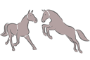 Pochoirs avec des animaux - Deux chevaux 3c