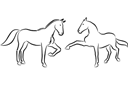 Sjablonen met dieren - Twee paarden 5a