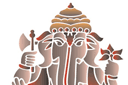 Pochoirs avec motifs indiens - Éléphant à plusieurs bras