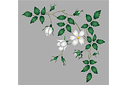 Stencils met tuin- en wilde rozen - Witte Rozenbottel - hoek motief