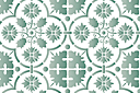 Muursjablonen met herhalende patronen - Middeleeuwse bloemen - behang
