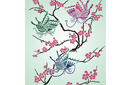 Oosterse stijl stencils - Sakura en vlinders