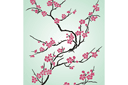 Pochoirs avec arbres et buissons - Sakura du Japon