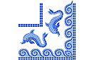 Stencils met vierkante patronen - Dolfijnen hoek