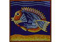 Pochoirs avec motifs carrés - Poisson nageur (mosaïque)