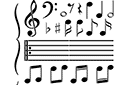 Stencils met noten en muziekanten - Muziekset 01