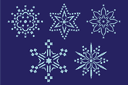Sjablonen met kerstmotieven - Vijf sneeuwvlokken