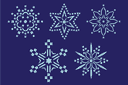 Pochoirs avec motifs de Noël - Cinq flocons de neige