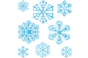 Sjablonen met sneeuw en vorst - Acht sneeuwvlokken V