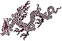 Pochoirs de style oriental - Dragon attaquant