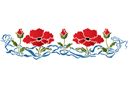 Pochoirs avec jardin et fleurs sauvages - Motif coquelicot