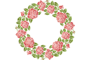 Pochoirs avec jardin et roses sauvages - Cercle rose 13