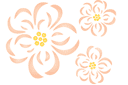 Bloemen stencils door kleine partijen - Drie kersenbloesems. Pak van 6 stuks.