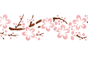 Pochoirs de style oriental - Bordure Sakura