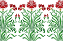 Pochoirs avec jardin et fleurs sauvages - Bordure d'œillet 2