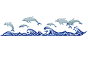 Sjablonen met zeeleven - Dolfijnen in de zee
