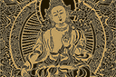 Pochoirs avec motifs indiens - Grand Bouddha sur un lotus