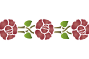 Pochoirs pour bordures avec plantes - Roses sur deux tiges