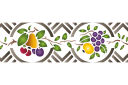 Stencils met fruit en bessen - Boomgaard - rand