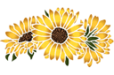 Pochoirs avec des éléments de jardin - Petits tournesols