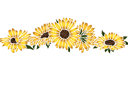 Pochoirs avec des éléments de jardin - Gros tournesols