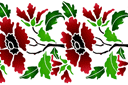 Pochoirs avec jardin et fleurs sauvages - Bordure de tuile de pavot