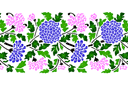 Pochoirs avec jardin et fleurs sauvages - Bordure de chrysanthème