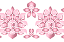 Pochoirs avec jardin et fleurs sauvages - Bordure de lotus en fleurs B