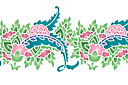 Pochoirs avec motifs indiens - Bordure florale cachemire B