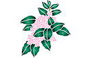 Pochoirs avec jardin et fleurs sauvages - Branche d'hortensia rose