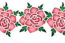 Pochoirs pour bordures avec plantes - Fleur de rose 1B