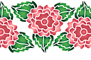 Pochoirs pour bordures avec plantes - Fleur rose éponge 2B