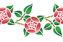 Pochoirs pour bordures avec plantes - Branches de roses primitives B