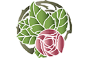 Pochoirs avec jardin et roses sauvages - Cercle rose 4