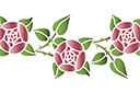 Pochoirs pour bordures avec plantes - Bordure rose ronde 4