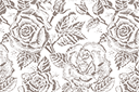 Pochoirs avec jardin et roses sauvages - Grandes roses 79c