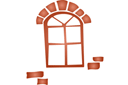 Sjablonen met herkenningspunten en gebouwen - Oud raam