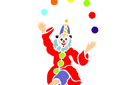 Pochoirs avec des enfants qui jouent - Clown jongleur