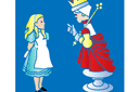 Sjablonen met Alice in Wonderland - Alice en de koningin