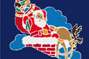 Sjablonen met kerstmotieven - Kerstman op de trompet