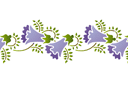 Pochoirs avec jardin et fleurs sauvages - Cloche folklorique B