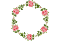 Pochoirs avec jardin et roses sauvages - Rose folklorique 11c